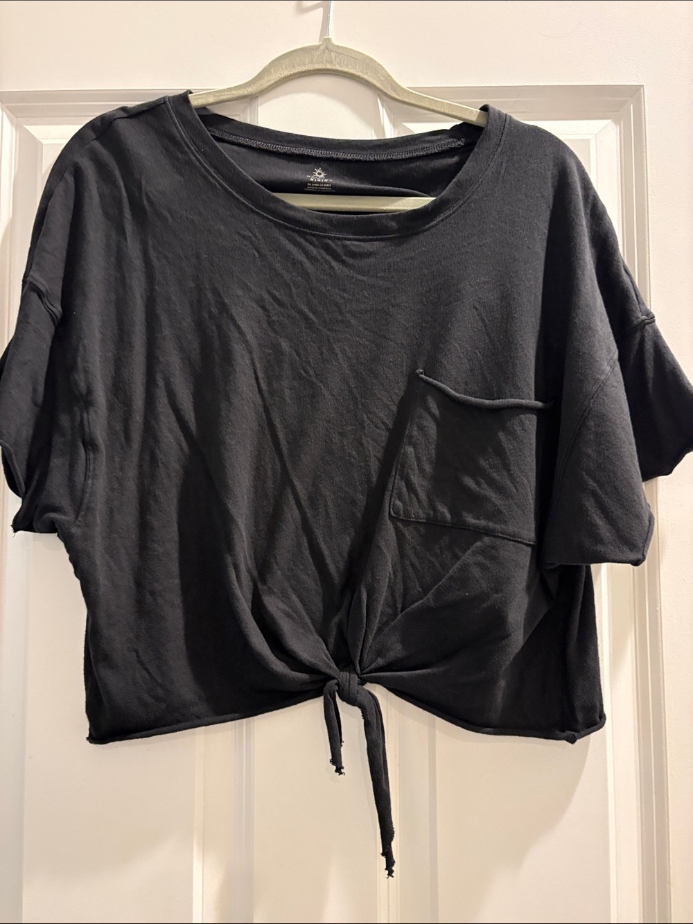 aerie offline Tie-Front Pocket Short Sleeve Tee